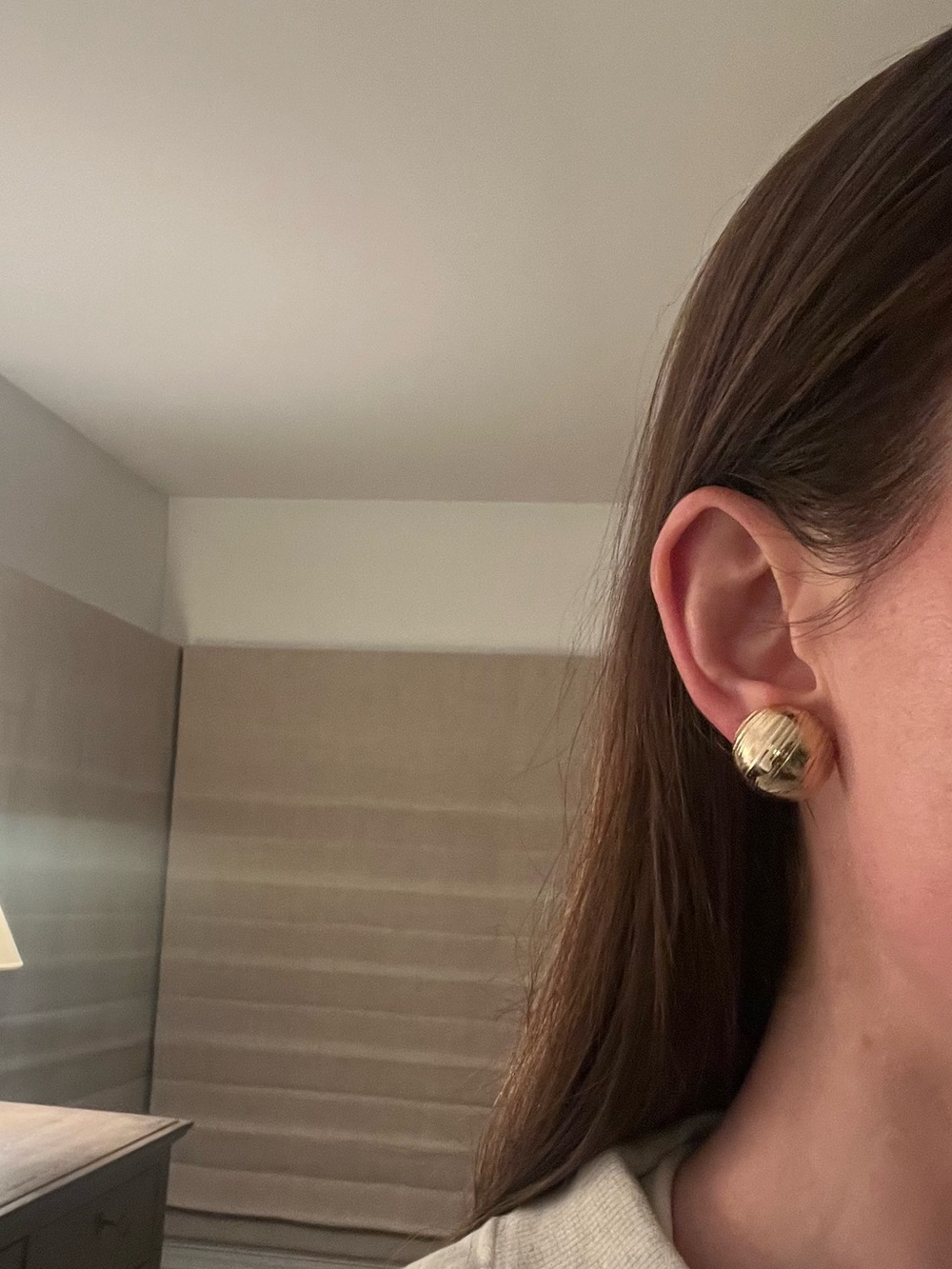 Isalis Gold Dome Drop Earrings